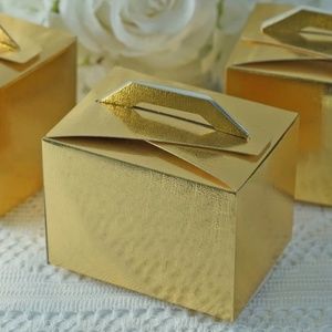 Gold Tote Style Favor Boxes - 24 count
